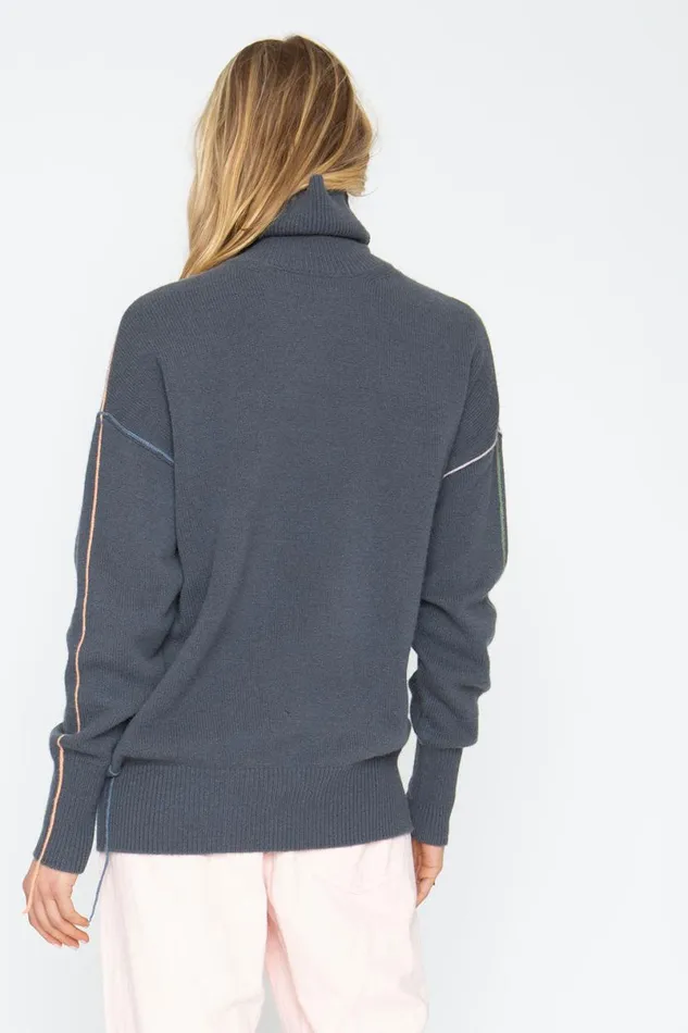 Womens Tops Chaser Brand Turtle Sweater 8211 Charbon
