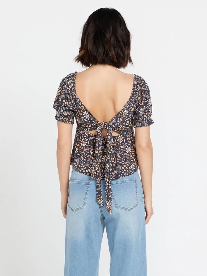 Womens Tops Volcom Folk Yeah Top 8211 Vintage Black