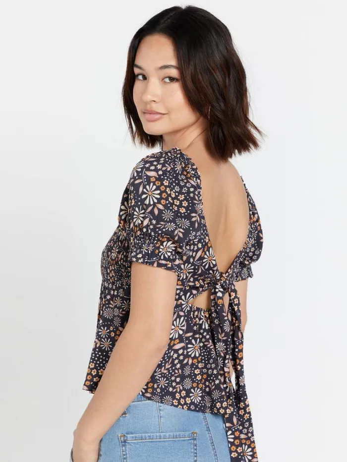 Womens Tops Volcom Folk Yeah Top 8211 Vintage Black