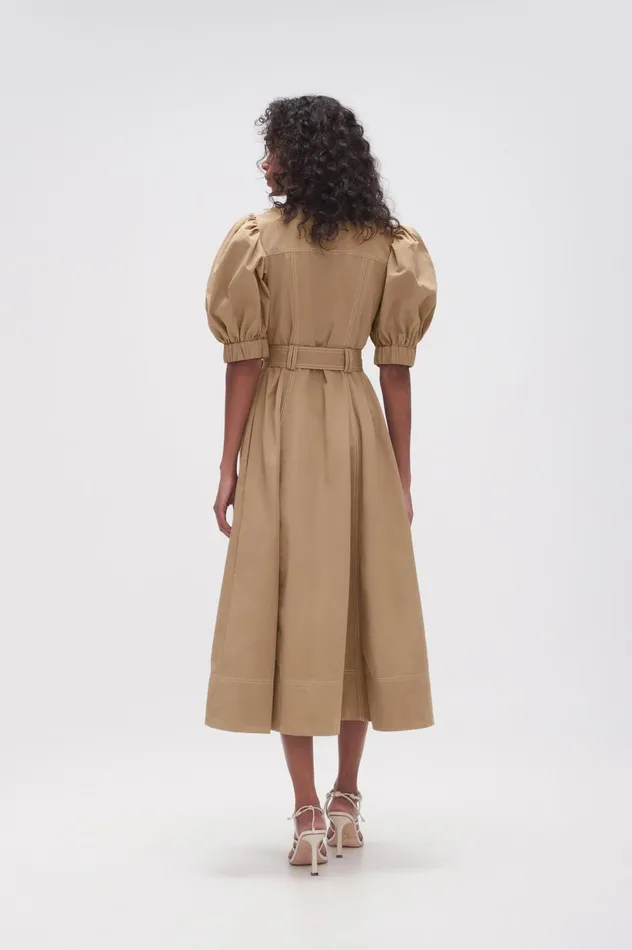 Woodland Utility Midi Dress Taupe Grey Women Aje Midi Dresses