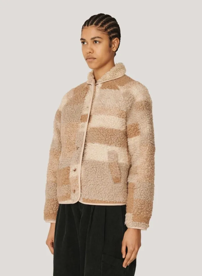 YMC Beach Fleece Jacket Natural Multi Womens Outerwear