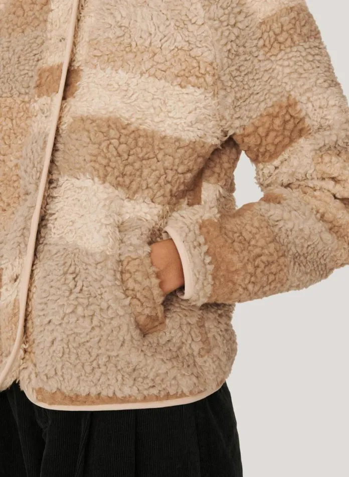 YMC Beach Fleece Jacket Natural Multi Womens Outerwear