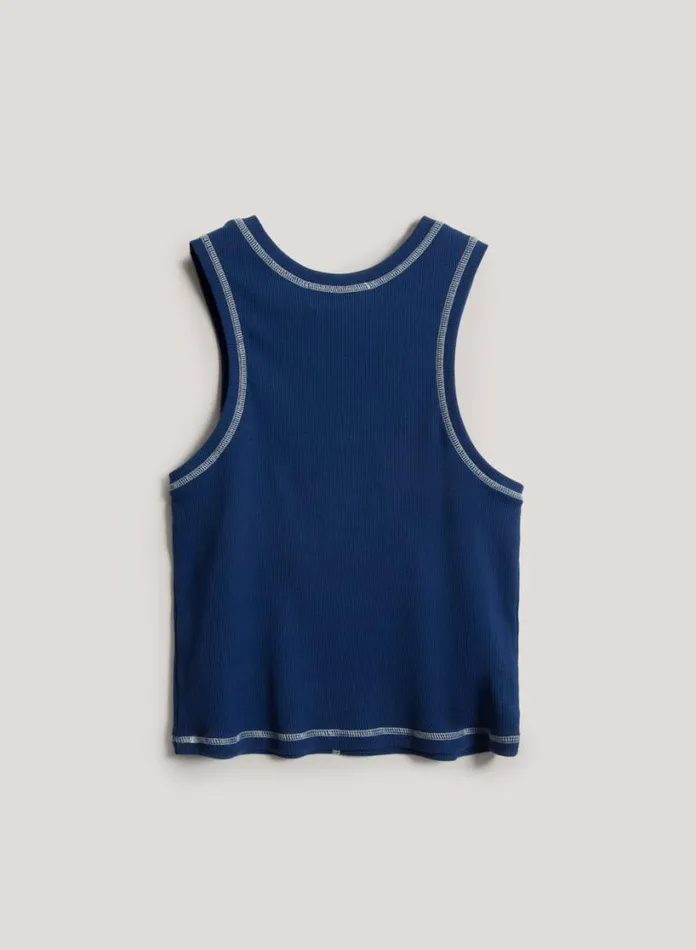 YMC Dot Vest Blue Womens TShirts