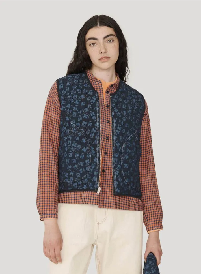 YMC Jackie Gilet Blue Multi Womens Outerwear