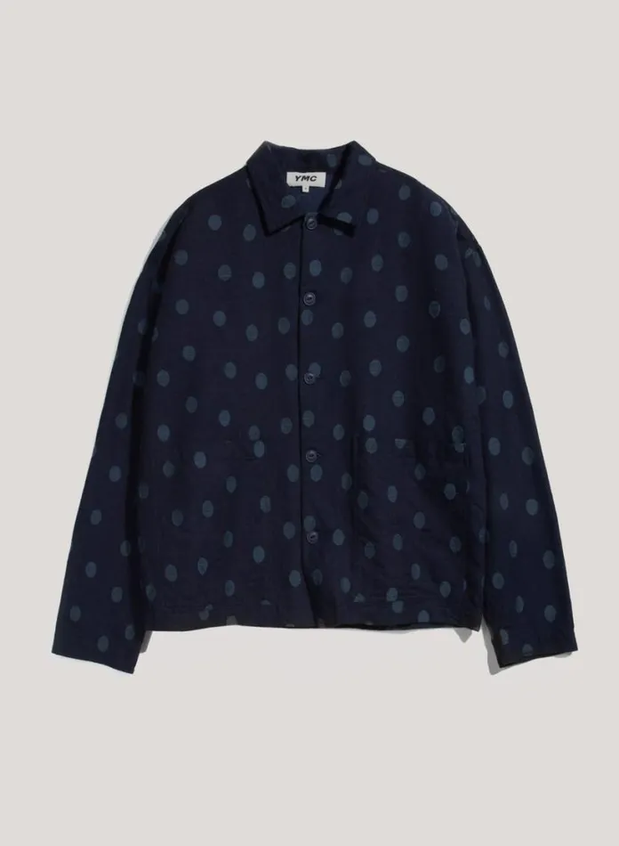 YMC PJ Jacquard Shirt Indigo Mens Shirts