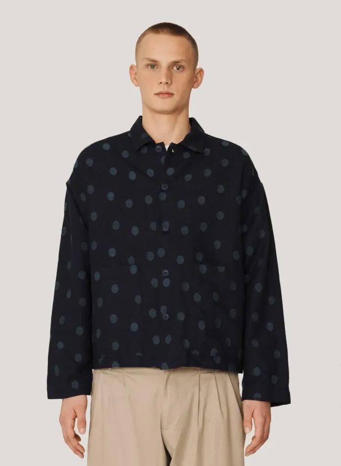 YMC PJ Jacquard Shirt Indigo Mens Shirts
