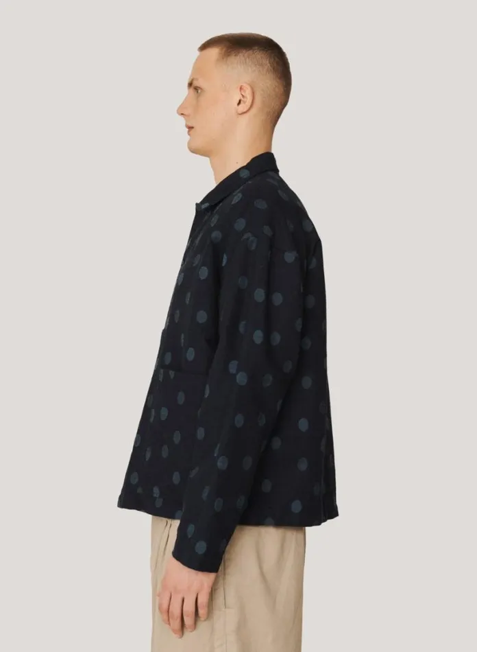 YMC PJ Jacquard Shirt Indigo Mens Shirts