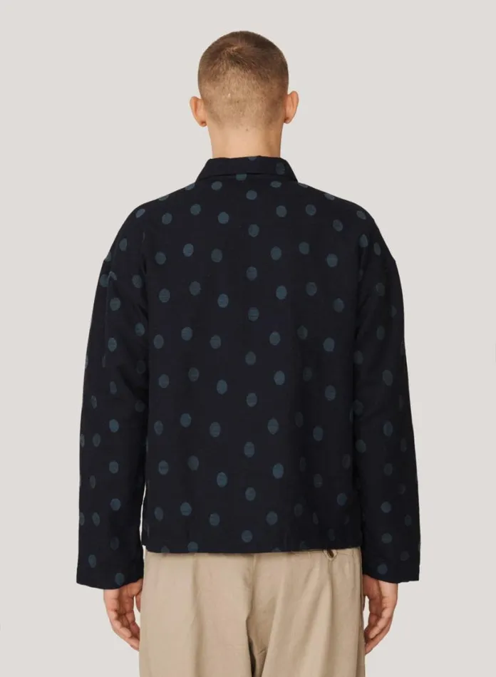 YMC PJ Jacquard Shirt Indigo Mens Shirts