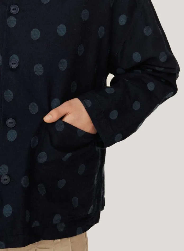 YMC PJ Jacquard Shirt Indigo Mens Shirts