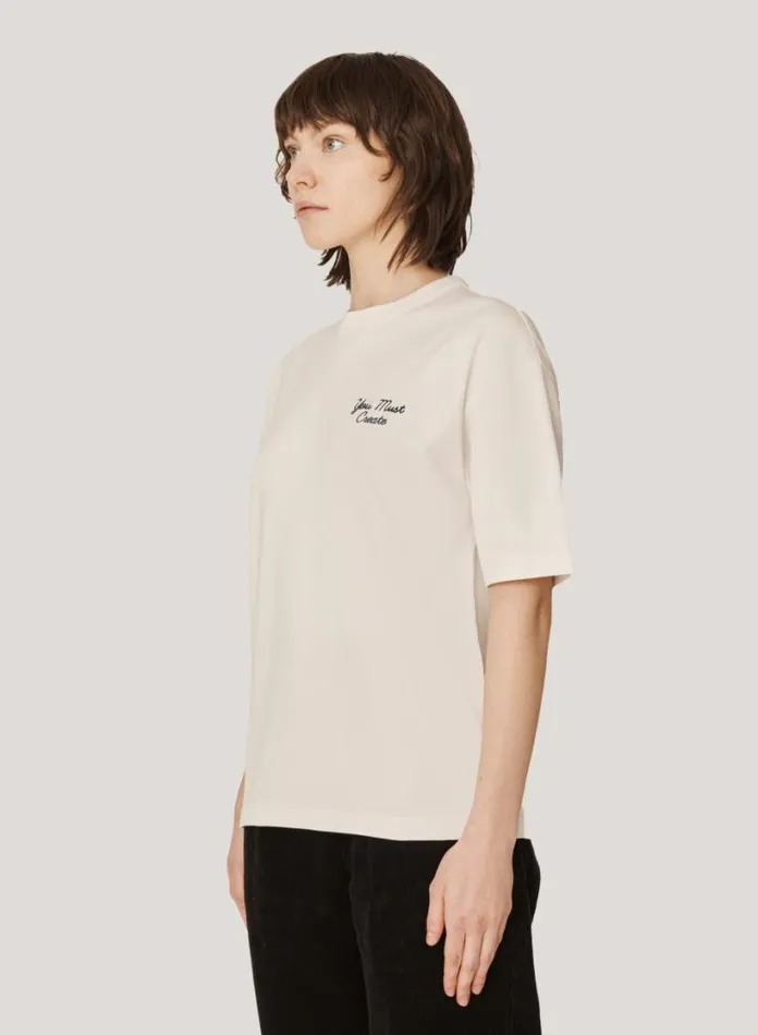 YMC Triple Embroidered TShirt Ecru Womens TShirts