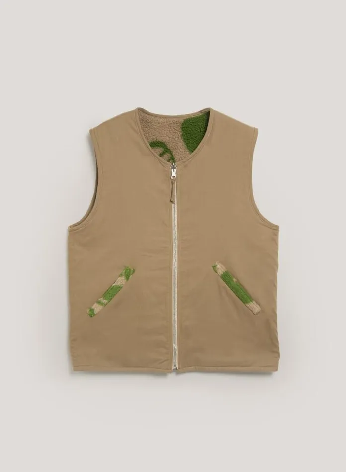 YMC Utah Waistcoat Green Multi Mens Outerwear
