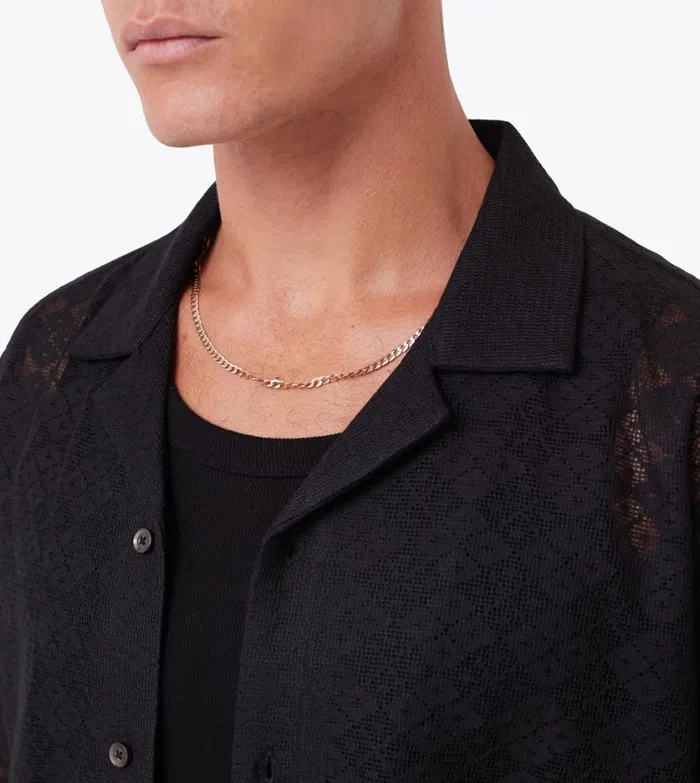 Zanerobe Shirts Men Lace Holiday SS Shirt Black