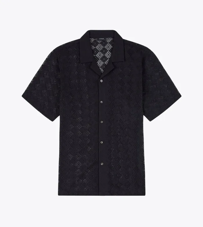 Zanerobe Shirts Men Lace Holiday SS Shirt Black