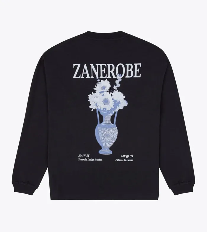 Zanerobe Tees and Tanks Men Ceramic Box LS Tee Black