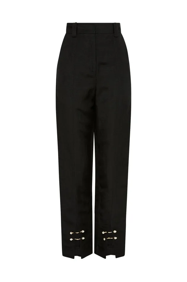 Zita Split Front Tapered Pant Black Women Aje Pants